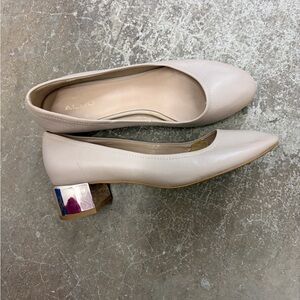 ALDO Women's Nude genuine leather Low Block Heel Pumps